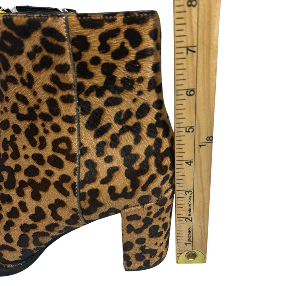 NWOB Steve Madden Sz 8M Jozie Cropped Ankle Boot Leopard Animal Print Bootie Fur - Picture 7 of 9